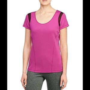 NYDJ City/Sport Athletic Tee Mesh Cutouts Hot Pink Size M